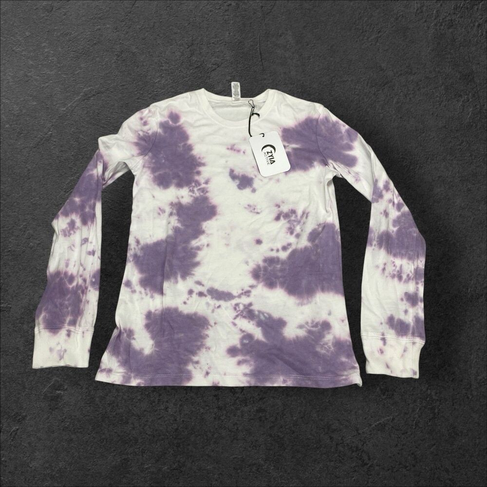 Zyia Active Hendrix Long Sleeve T Shirt Womens XS Tie‎ Dye Marble